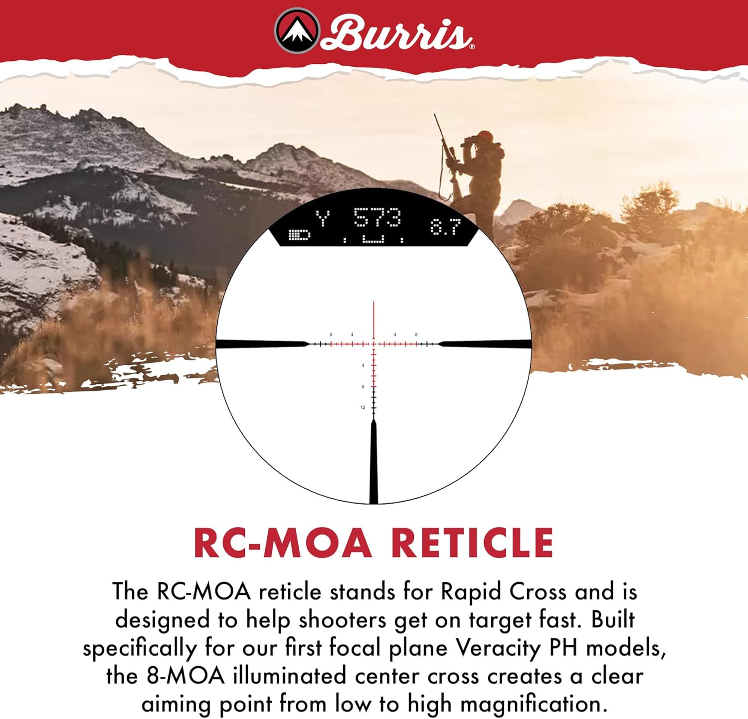 Burris Veracity PH First Focal Plane Riflescope, Illuminated Reticle