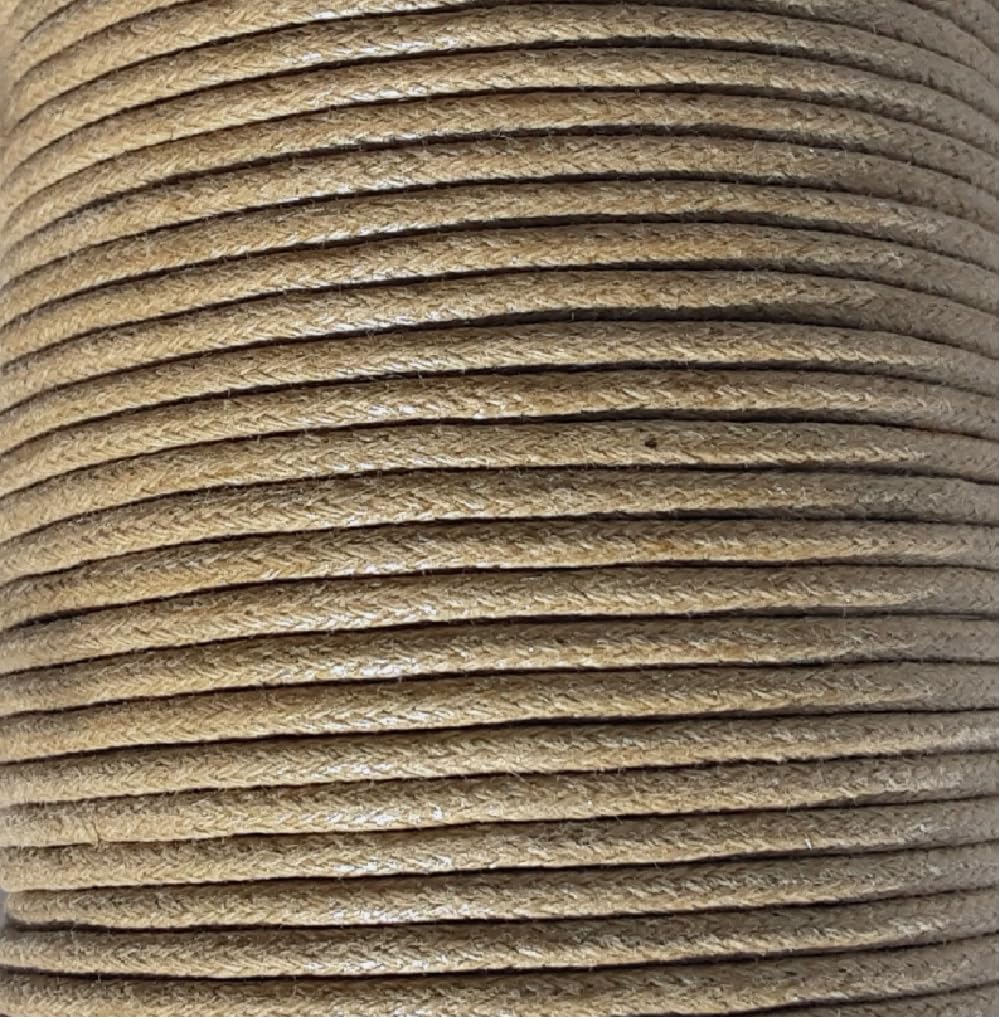 2mm Waxed Cotton Cord 6 meters (Tan)