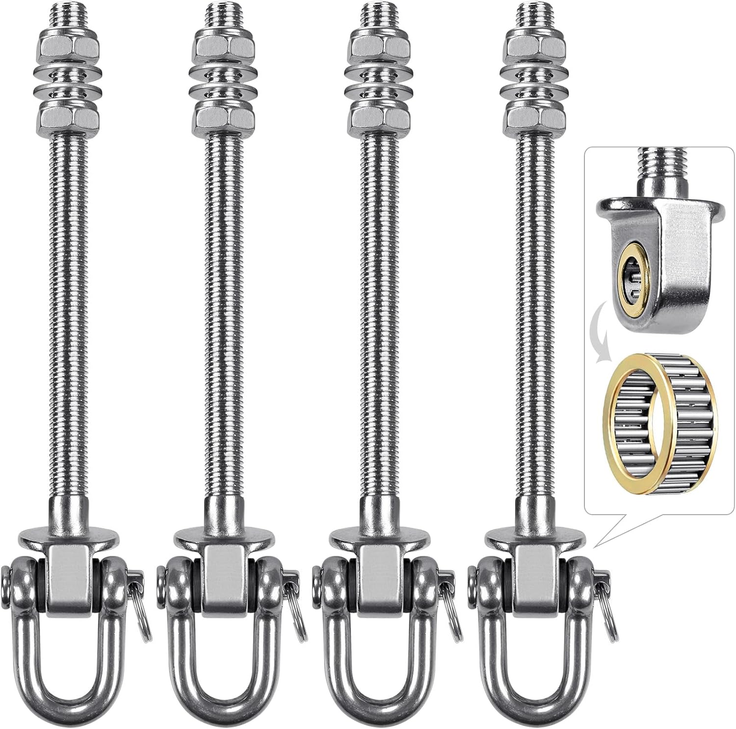Set Hardware Per Altalena E Amaca – Ganci Con Molla Pesante – Connettori Per Sedia Sospesa – Resistente E Anticorrosione – Per Esterno E Interno