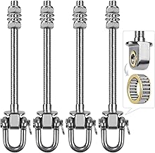 SELEWARE Heavy Duty Stainless Steel Swing Hangers with Ball Bearings (Set of 4), Swing Screws M10 x 9 Inch, 1800 lb Capacity for Wood and Steel Beams, Yoga Hammock, Porch Swing