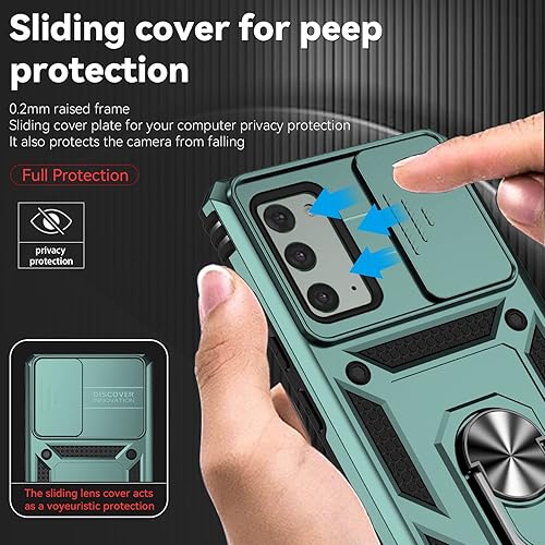Miniatura 10 de Funda para Galaxy Note 20, con protectores de pantalla y funda para cámara, grado militar de 16 pies. Funda a prueba de caídas con función de atril