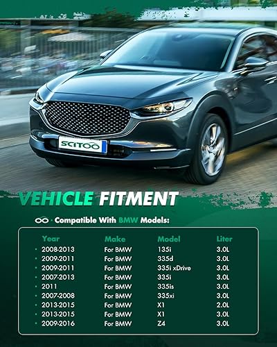 Miniatura 3 de SCITOO 623430 Ventilador de condensador de radiador dual compatible para 2008-2013 para B-M-W para 135i 2009-2011 para B-M-W para 335d 2007-2013