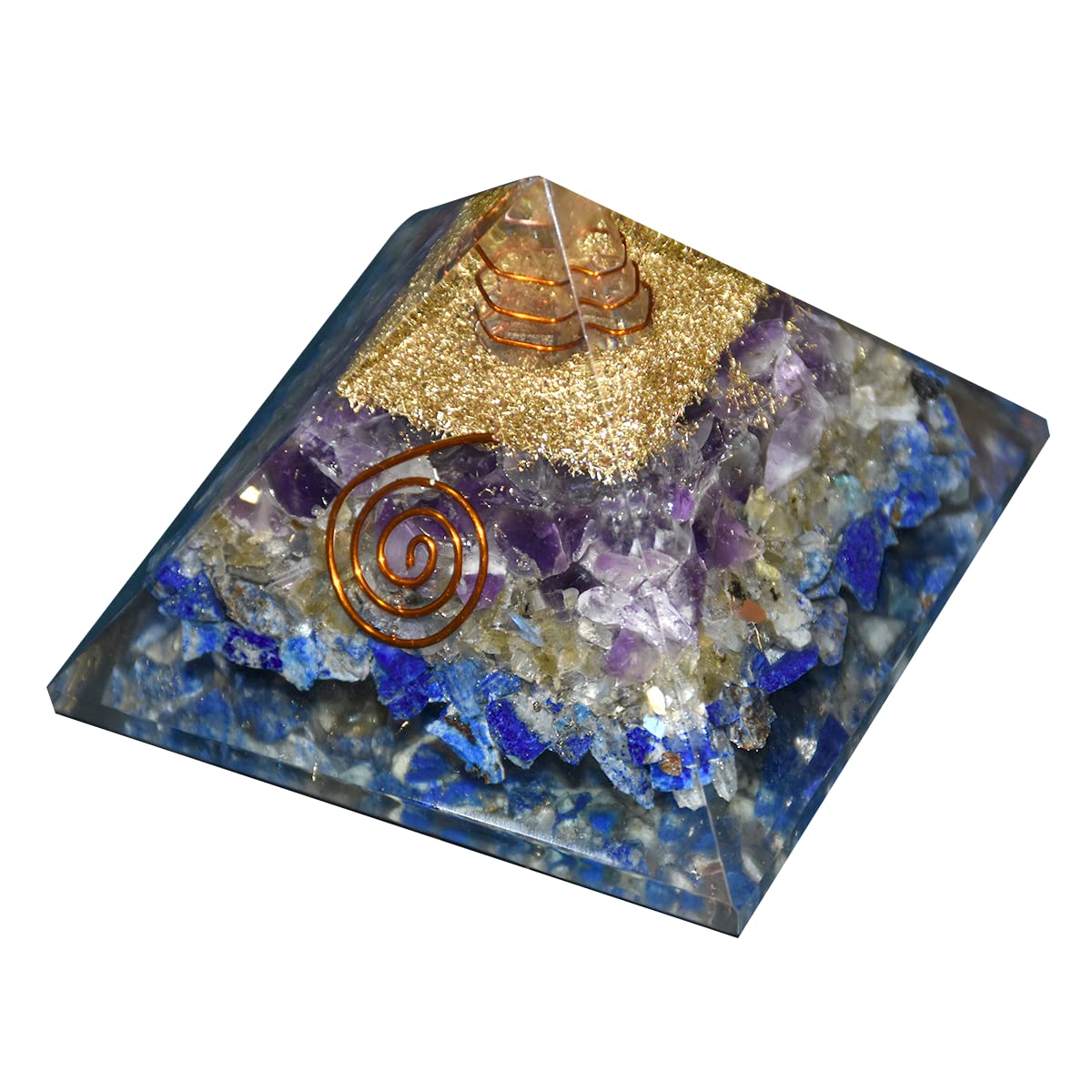 Reshamm® Handmade Pyramid of Natural Crystal for Communication, Focus, Knowledge, Feng Shui remedy
