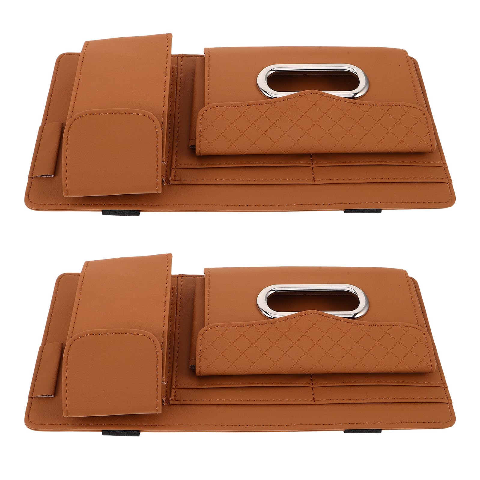 VALICLUD Organizer Portaocchiali da Sole per Auto 2 Pezzi Clip per Visiera Parasole in PU Resistente Antigraffio Supporto Compatibile Auto e Suv Accessorio Pratico per Spazio Interno