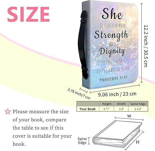 Miniatura 2 de Fundas para la Biblia para mujer, funda de piel sintética con bolsillos y cremallera, funda de transporte de Biblia de tamaño grande para libros de