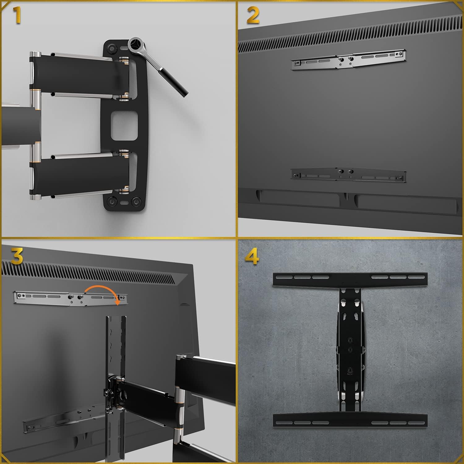 Exсluѕіvе Dіѕсоunt 🔥 Promounts Full Motion TV Wall Mount Bracket, Articulating Arm Swivel Tilting TV Wall Mount for Most 30-60 Inch Flat Curved OLED LED LCD TVs Up to 80 lbs, Mount Max VESA 400x400mm (SAM)