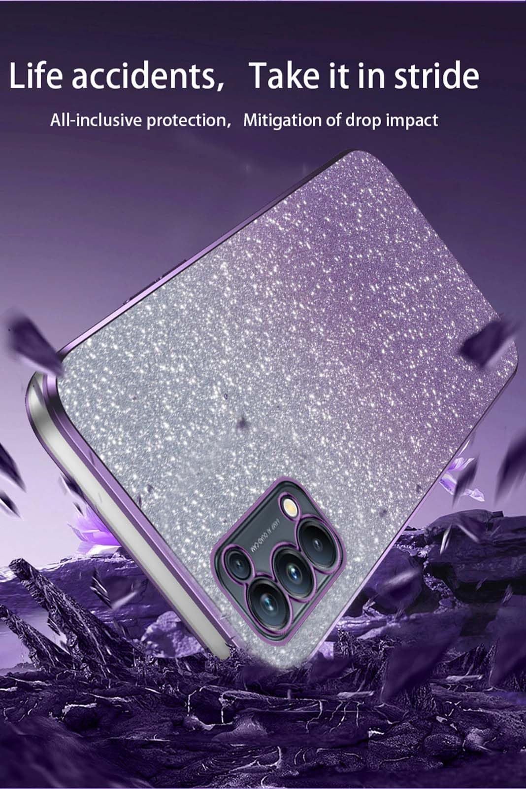 HAOYE Cover per OPPO Find X5 5G, Galvanico Modello Design Elegante Silicone Morbido TPU Bumper Flessibile Ultra Sottile Antiurto Custodia con 360° Anello Supporto, Bianca