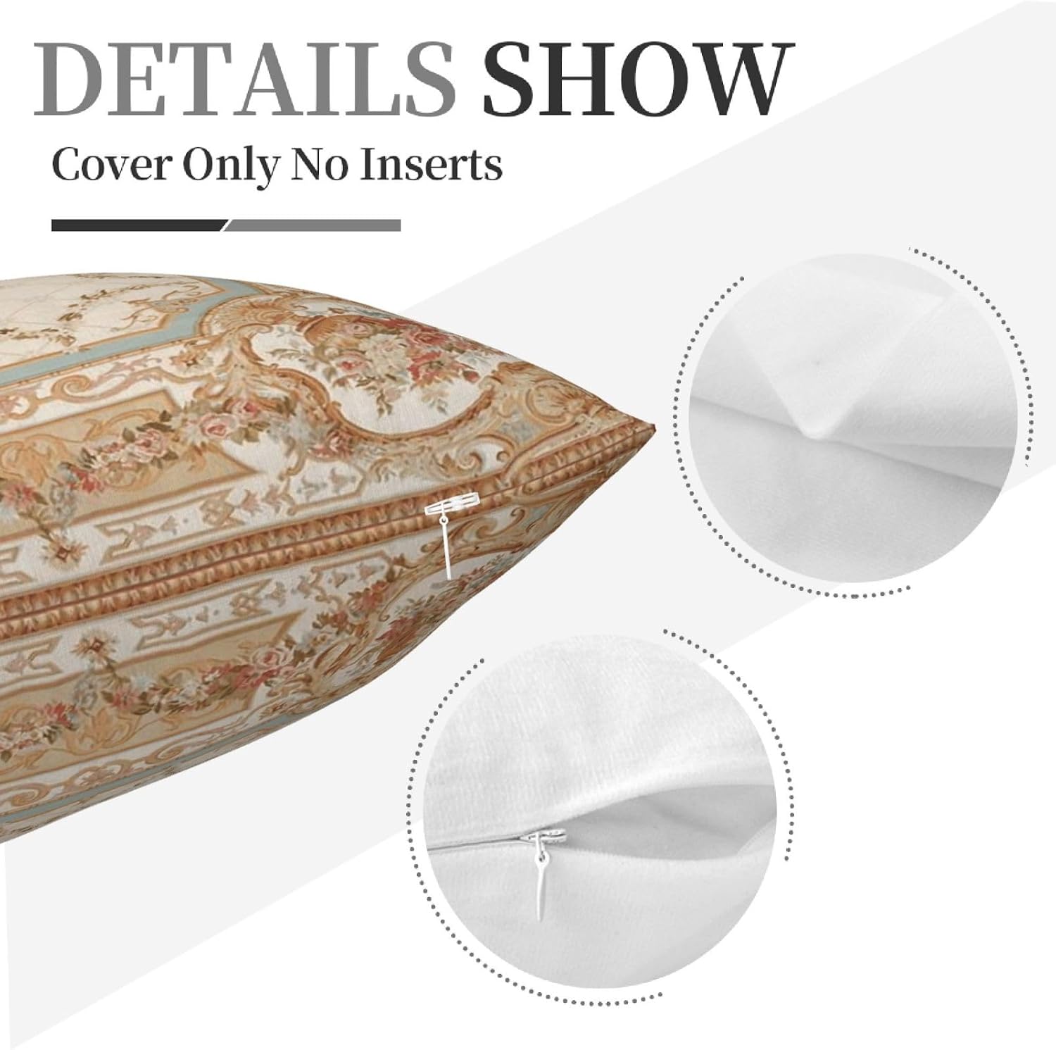 Antique Rose Floral French Aubusson Rug Throw Pillow Case Square Decorative Pillow Cover for Home Decor Sofa Living Room Couch Bed Car Cushion Cover 18"X 18" image 4