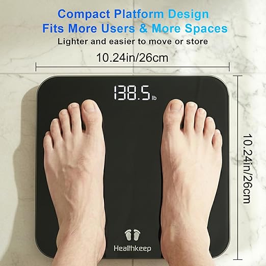 Báscula de Baño Digital Healthkeep 400 lb LED Incluye Pilas miniatura 3