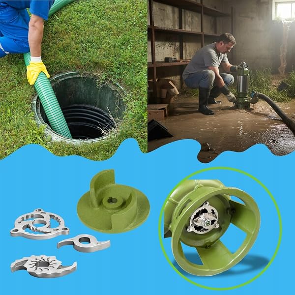Pompe Immergée Professionnelle MORO 1500R avec Broyeur à Double Lame (1500 W, 21 600 l/h, Hauteur 15 m) – Pompe pour Fosse Septique, Eaux Usées et Eaux Chargées – Pompe Vide-Cave avec Flotteur - 2