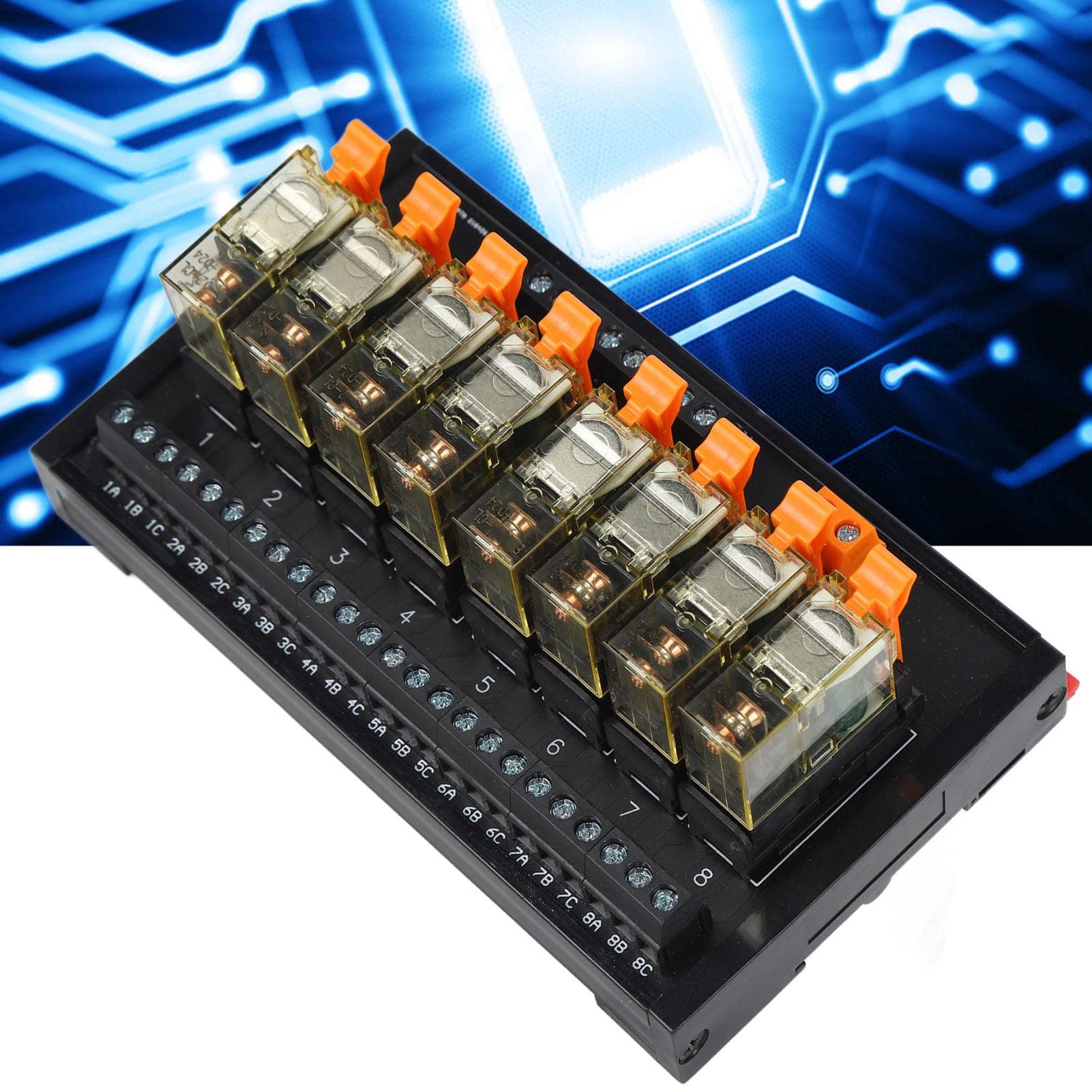 Módulo de relé de 8 canales, placa de control PLC AC250V 1NO 1NC