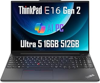 Sponsored Ad - Lenovo ThinkPad E16 Gen 2 Business Laptop (16" FHD+ Anti-Glare, Intel Core Ultra 5 125U (> i7-1355U), 16GB DDR5 RAM, 512GB SSD), Fingerprint Reader, Backlit, Webcam, Ethernet, Win 11 Pro, AI PC, Black