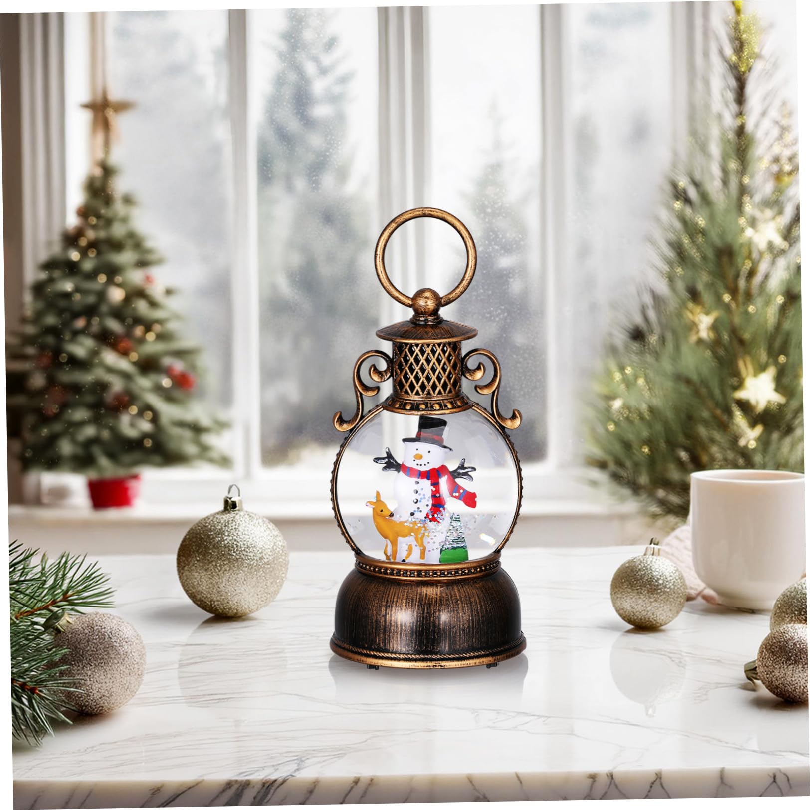 Angoily Globo di Neve Natalizio Musica, Plastico e Vetro, Uso Duraturo e Illuminazione, Decorazione Elegante per Riunioni di Famiglia e Regali Premurosi