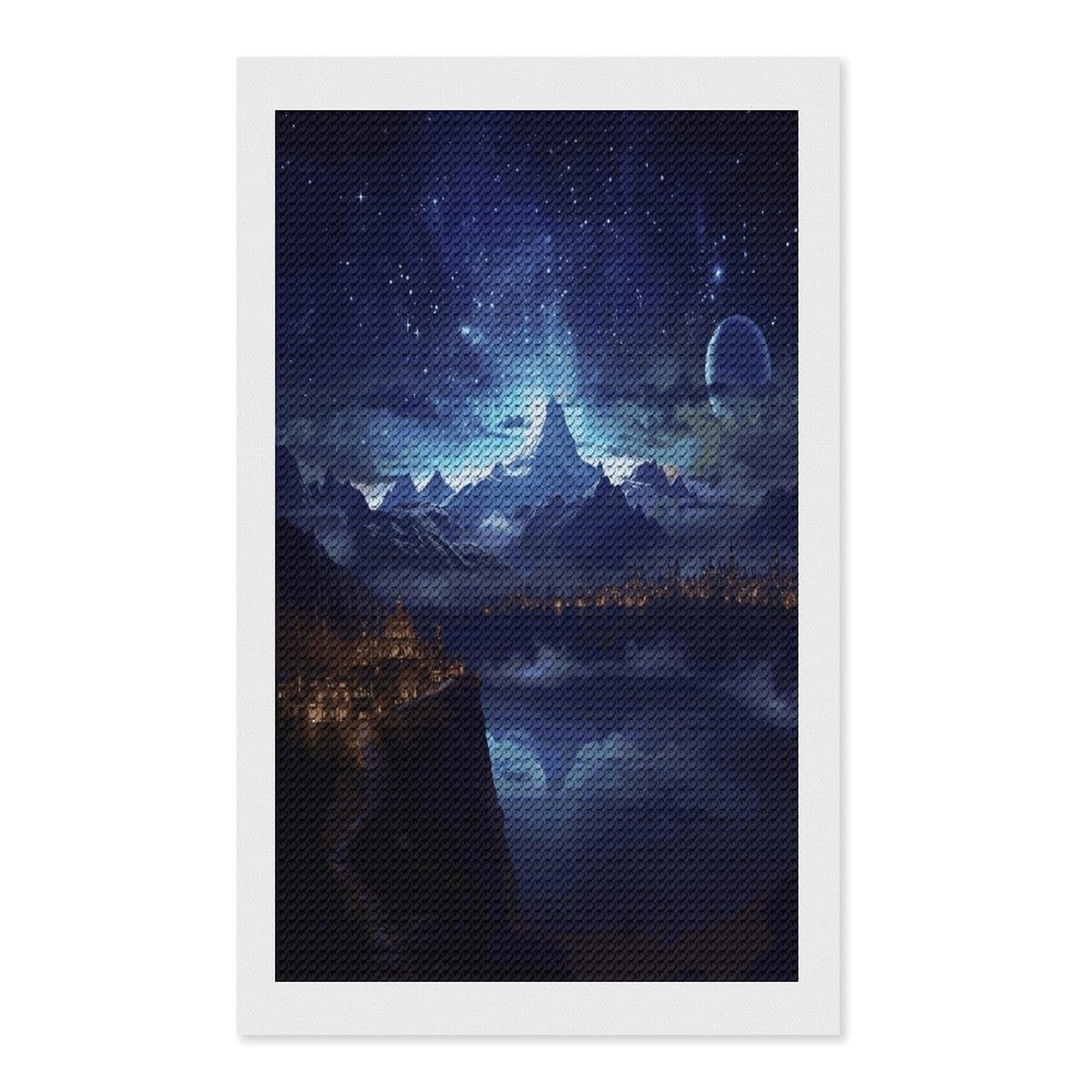 FekiLoot Fantasy Night Scene Diamond Art Kits for Adults Diamond Painting Kits for Beginners DIY Diamond Art Kits Round Full Drill Diamond Dot Gem Painting for Home Wall Decor Gift 12"x20"