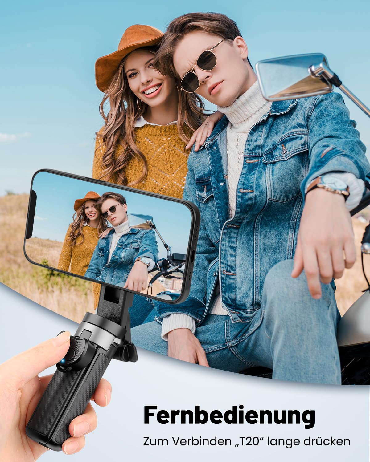 Victiv Magnet Selfie Stick & Handy Stativ, Ultratragbar Mini-Stativ für Smartphone, mit Abnehmbarer Fernbedienung und Magnetischer Ring für iPhone 17/16/15/14 Pro Max Mag-Safe, Samsung, Huawei Android