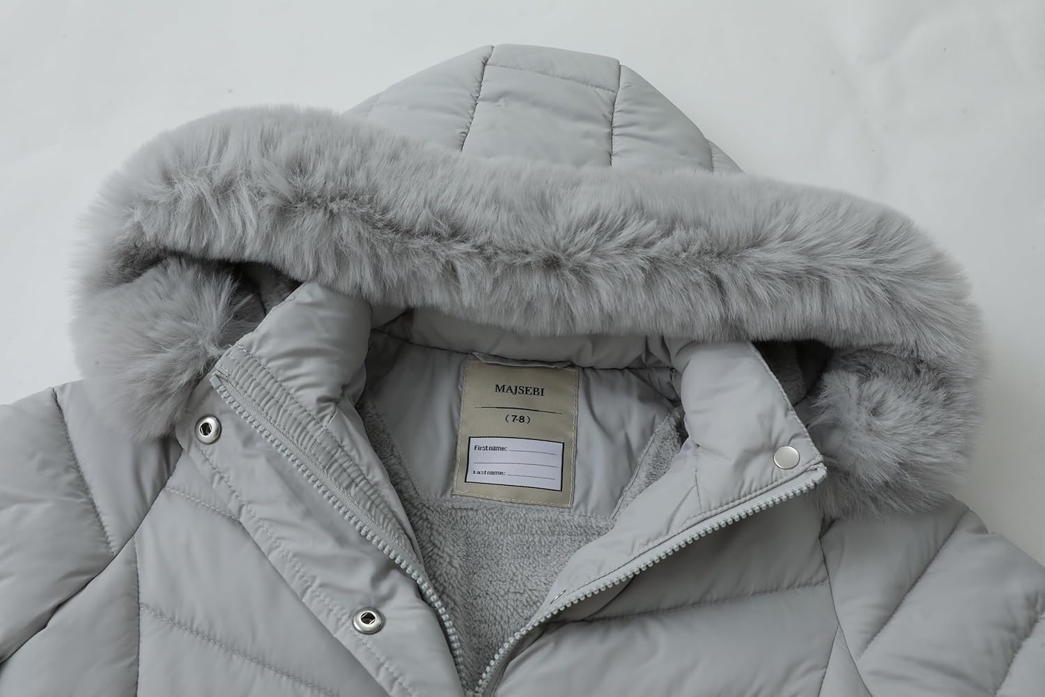 Girls Long Puffer Jacket with Faux Fur Hood,Winter Warm Down Coat for Kids Outerwear - Image 4