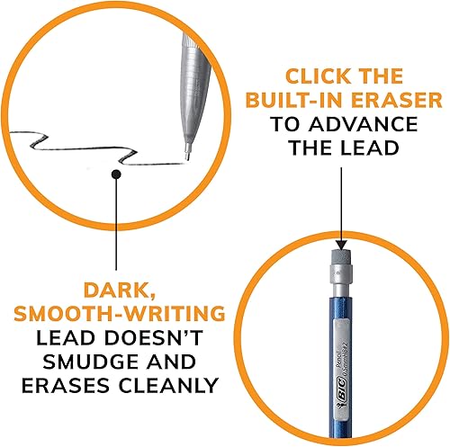 Miniatura 8 de BIC Xtra-Precision - Lápices mecánicos con borradores punta fina 0020in paquete de 24 unidades juego de lápices de dibujo mecánicos