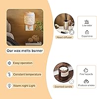 Vista 2 de CVHOMEDECO. Wall Plug-in Electric Wax Melt Warmer Decorative Ceramic Fragrance Warmer for Scented Candle, Wax Melts, Tarts and Fragrance Oils, Night