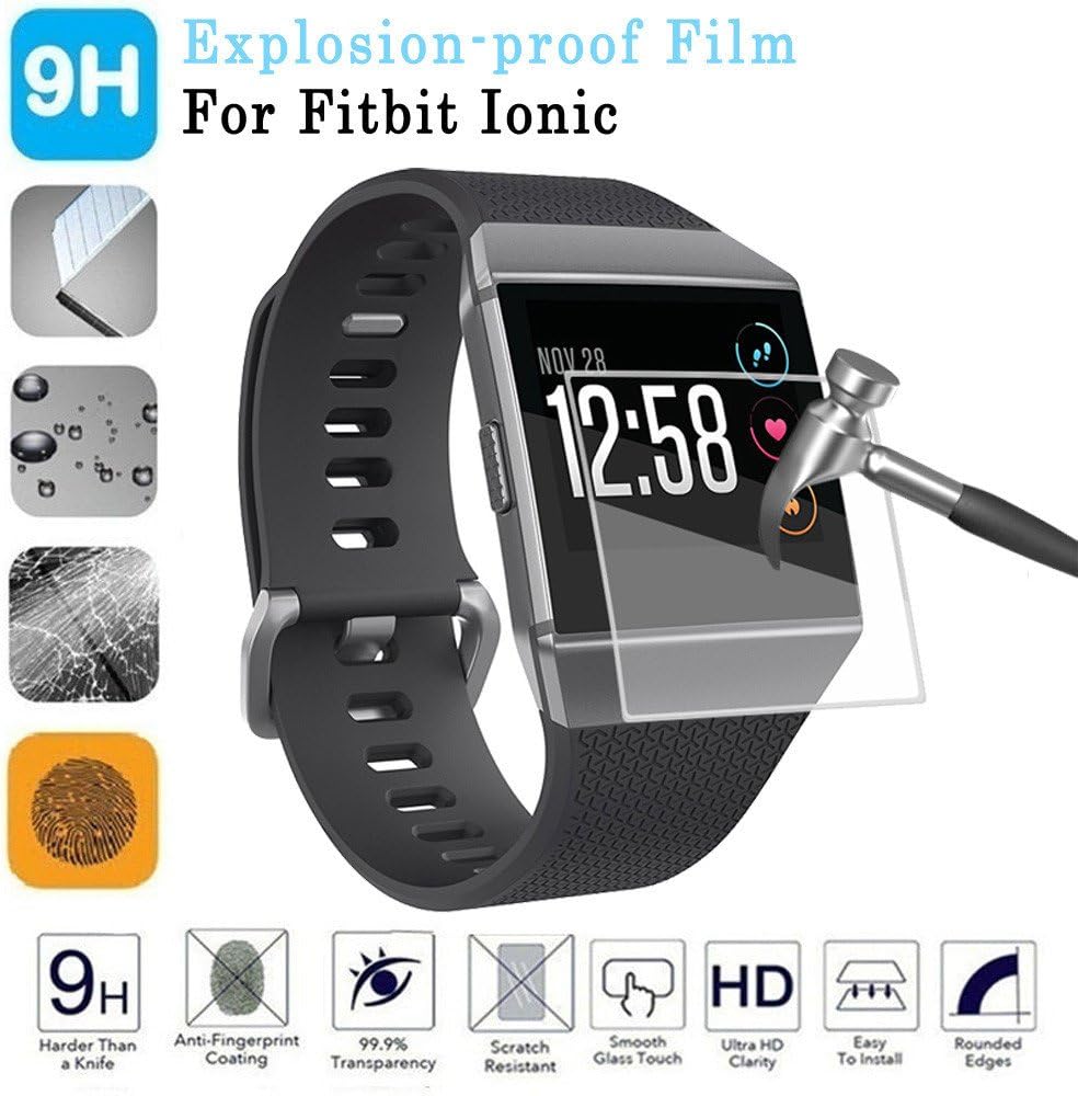 for Fitbit Ionic Screen Protector(3pack), for Fitbit Accessory Fit Bit Ionic Grade HD Clear Soft TPU Touch Protective Full Body Coverage Anti-Bubble Film for Fitbit Smart Fitness Watch Tracker