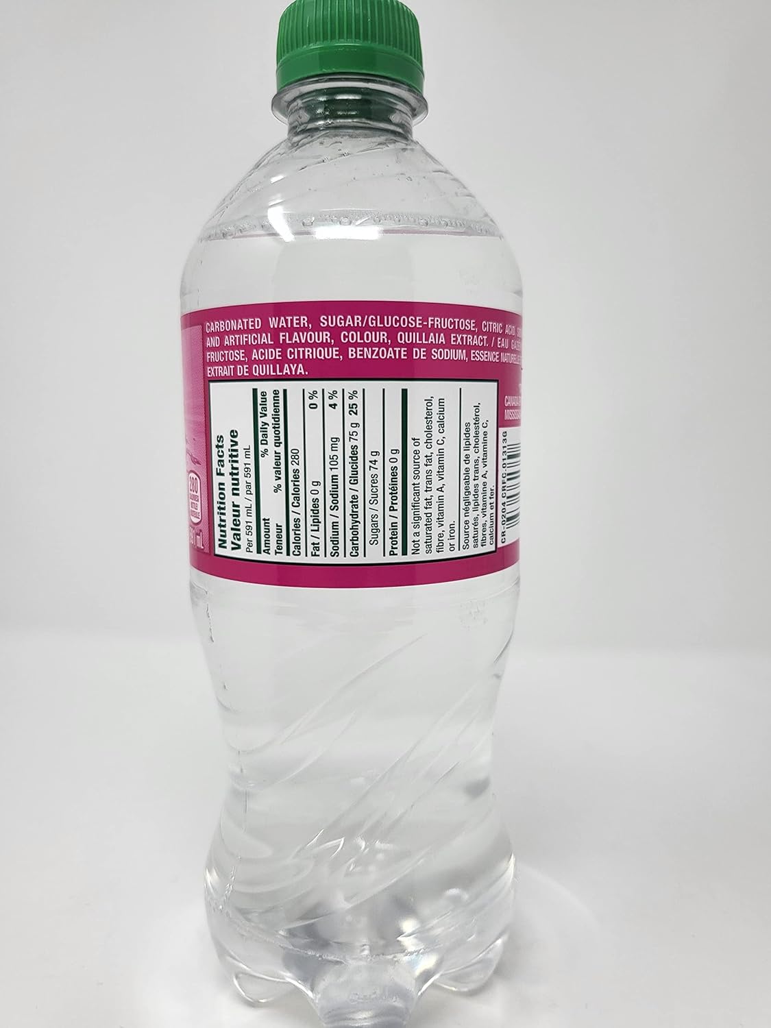 Crush Clear Cream Soda Pop 12 Pack 591ml/20oz Bottles Canada Import