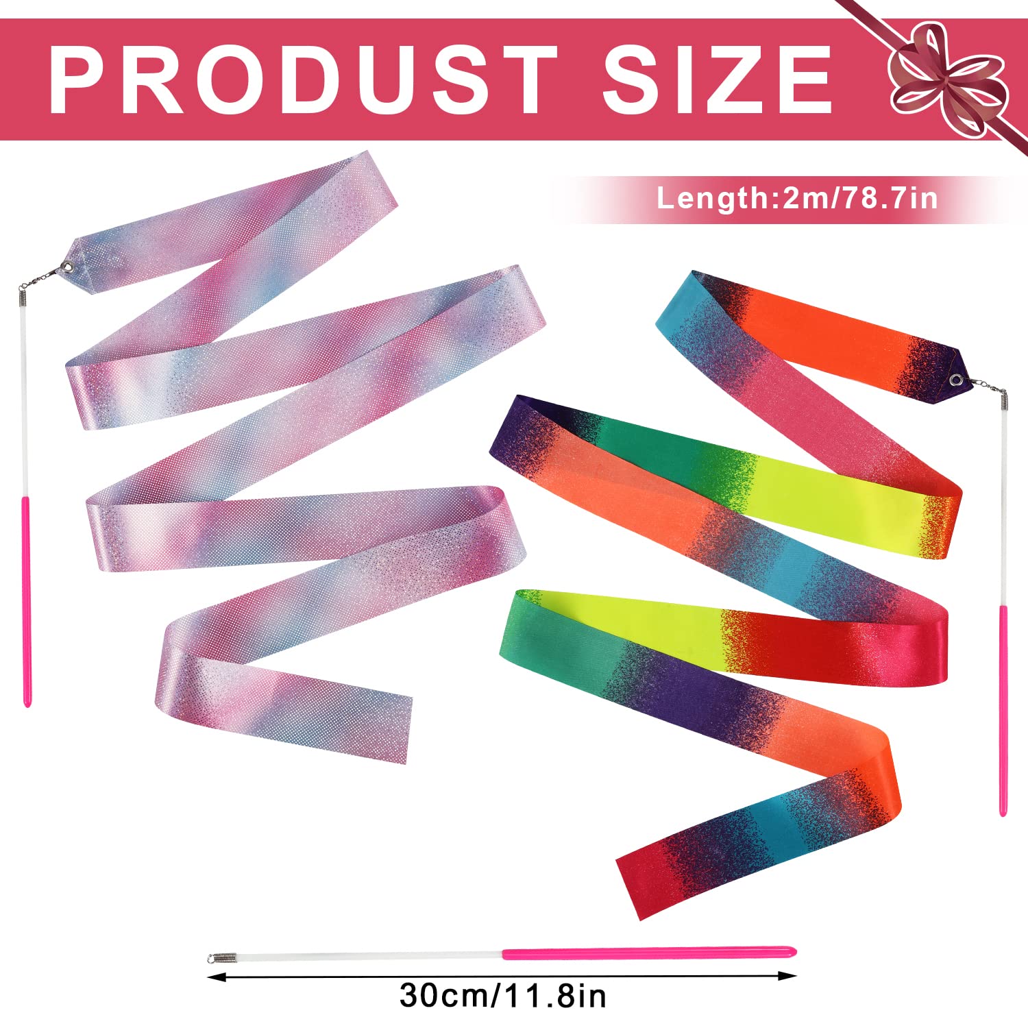 Buy LUTER Dance Ribbon, 78.7 Inch Sparkling Dance Ribbon and