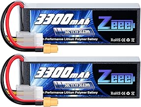 Zeee 3S 11.1V 50C 3300mAh with XT60 Plug 2 Pack Lipo Battery RC Product Battery High Capacity Battery for Drone, RC Truck, RC Boat, RC Car