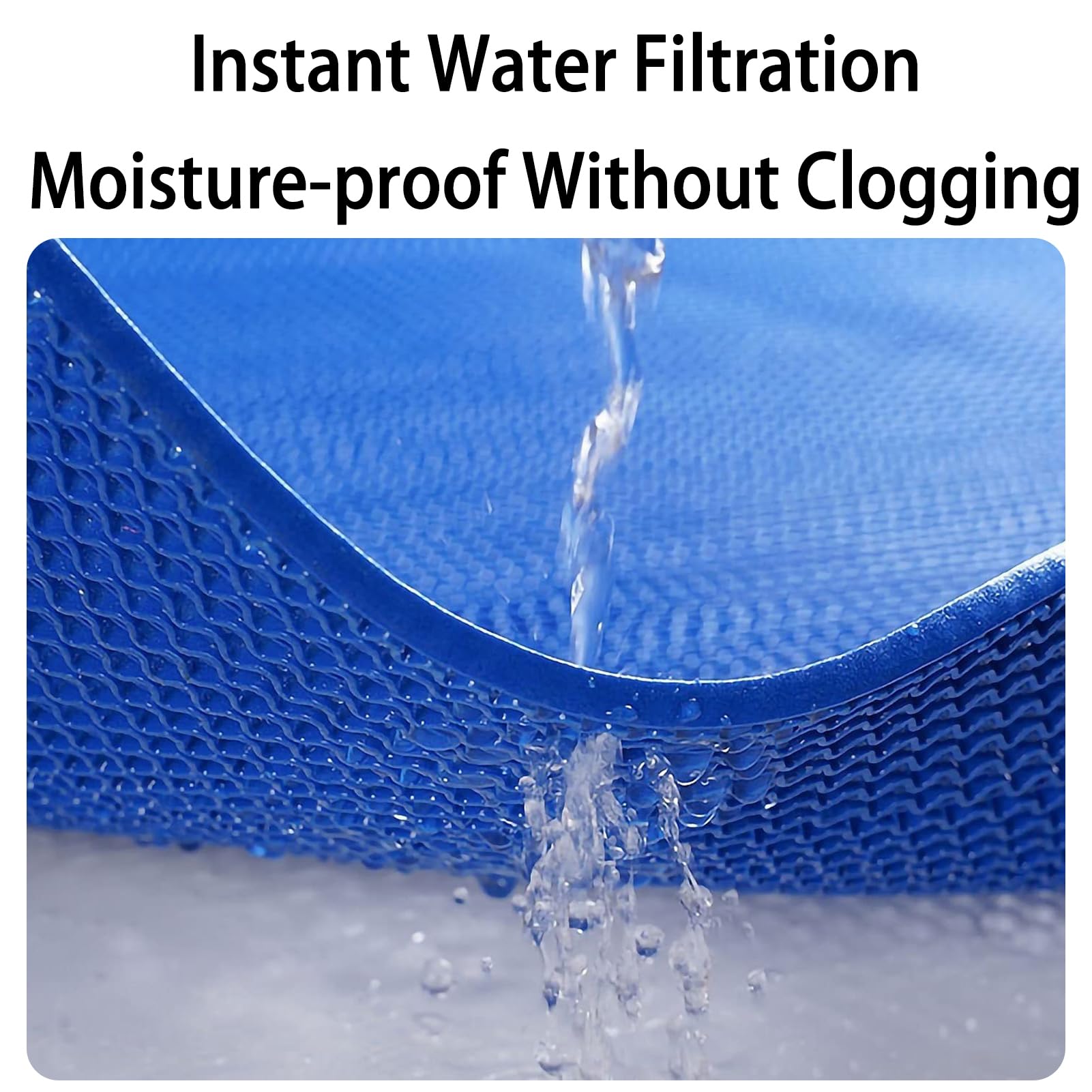 Entwässerungs-Anti-Rutsch-Matten, 3x10 FT Schwerlast Gewerbliche Fußmatte, Gitter-Hohlboden-Pads Rolle, S-Förmige Vielseitige Matte für Nasse Bereiche Schwimmbad,Blau
