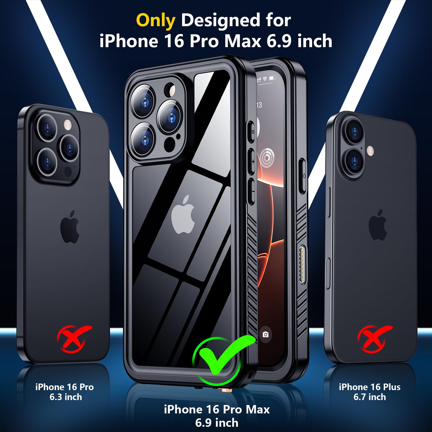 Amazon.com: SPIDERCASE for iPhone 16 Pro Max Case Waterproof