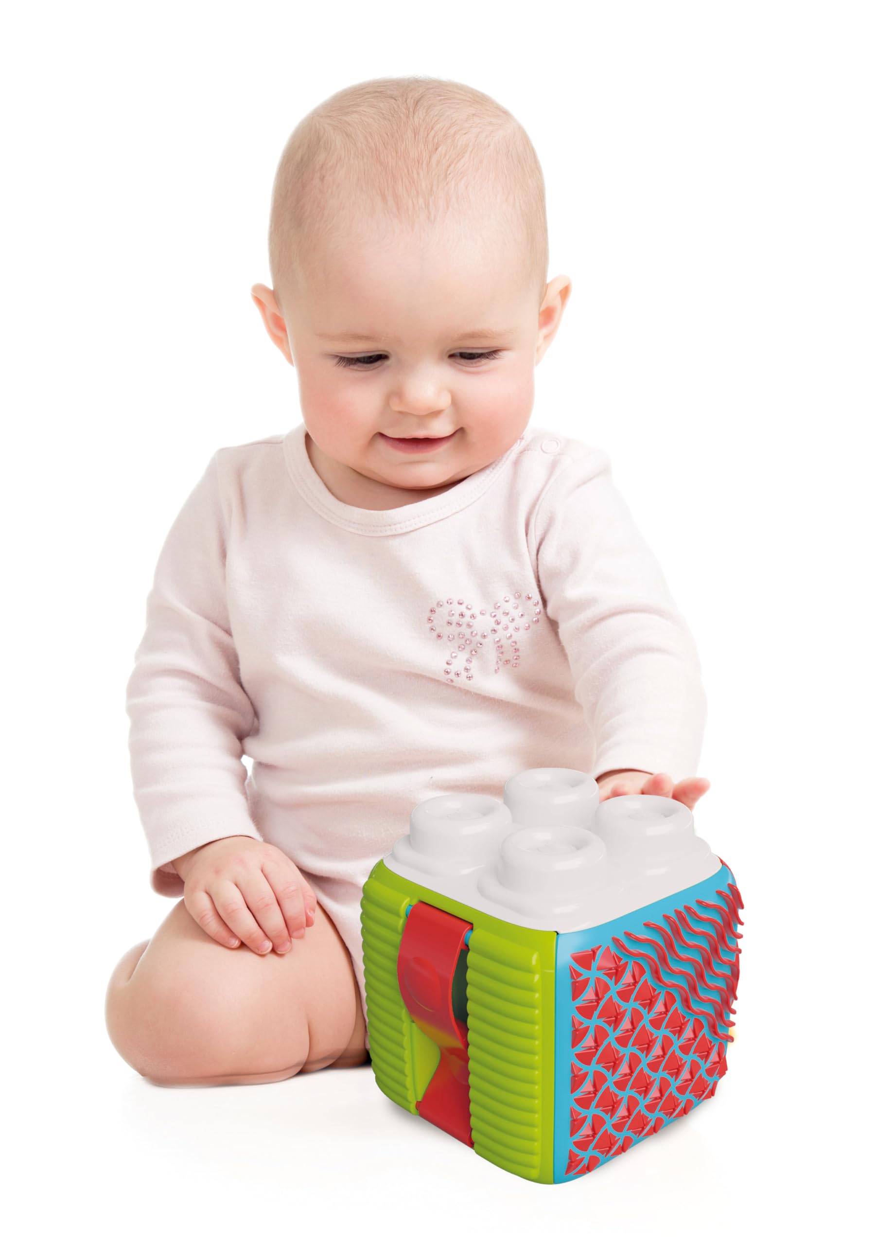 Clementoni - Soft Sensory Activity Cube-Set Konstrukcje Przed Dzieciństwem, Miękkie Clemmy, Bloki Dzieci 6 Miesięcy, Gra Sensoralna, Układane I Zmywalne, Made in Italy, Wielobarwny, 17902