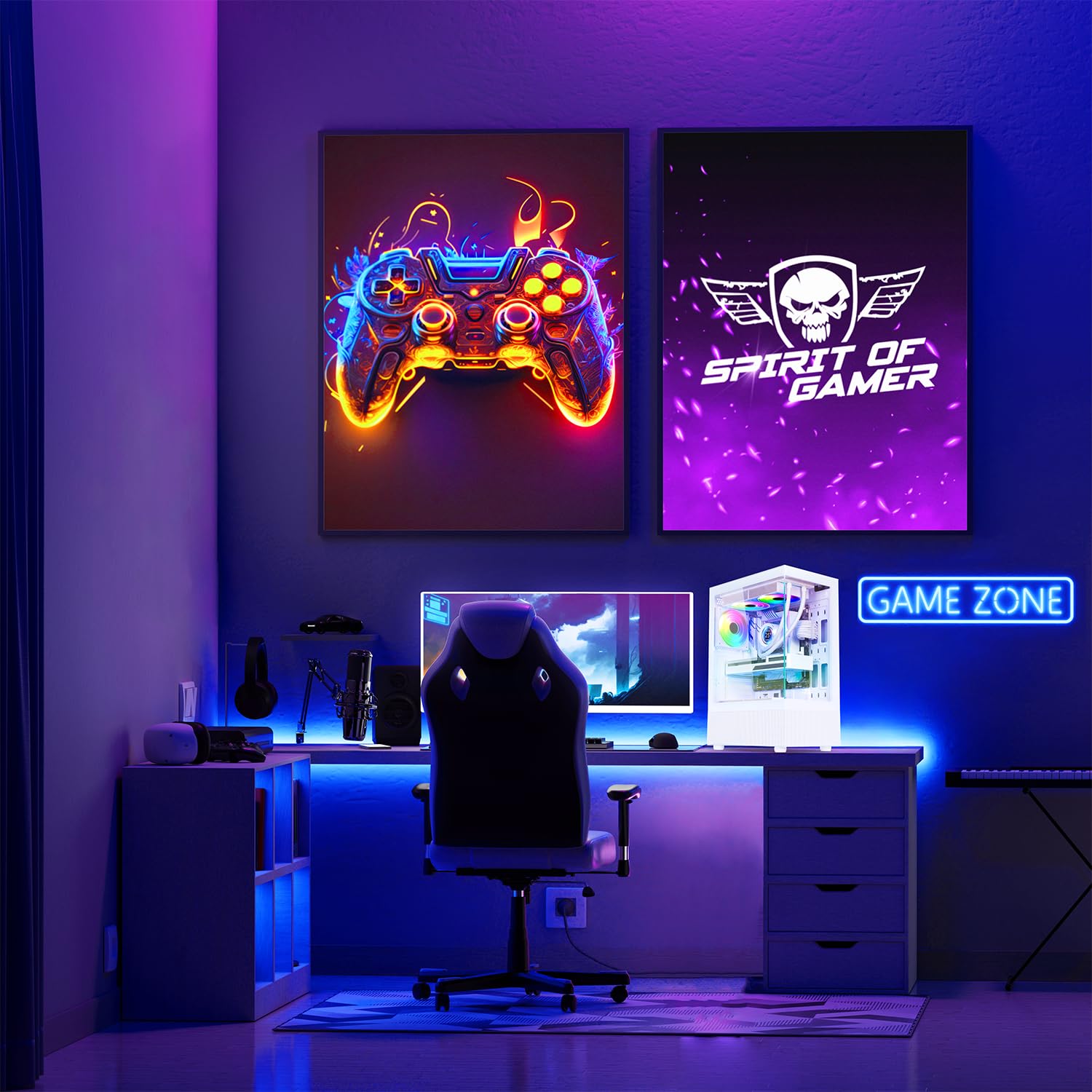 Spirit Of Gamer Spectra RGB obudowa PC Gamer - 3 wentylatory ARGB 120 mm w zestawie - średnia wieża do gier, puste, szkło hartowane 270°, (białe)