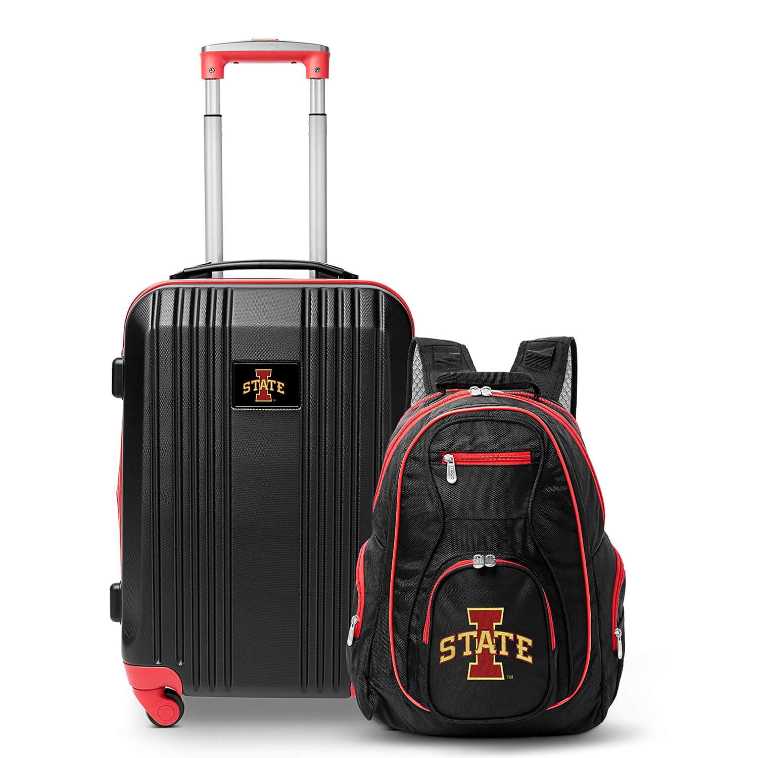 Denco Iowa State University Cyclones 2-Piece Luggage Set, Includes 21-inch Two-Tone Hardcase Spinner and 19