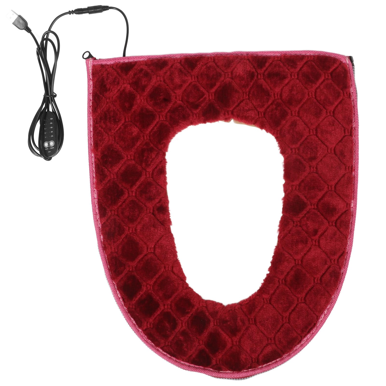 Alfombrilla calefactable de inodoro cojín suave para asiento térmico con franela lavable de hogar