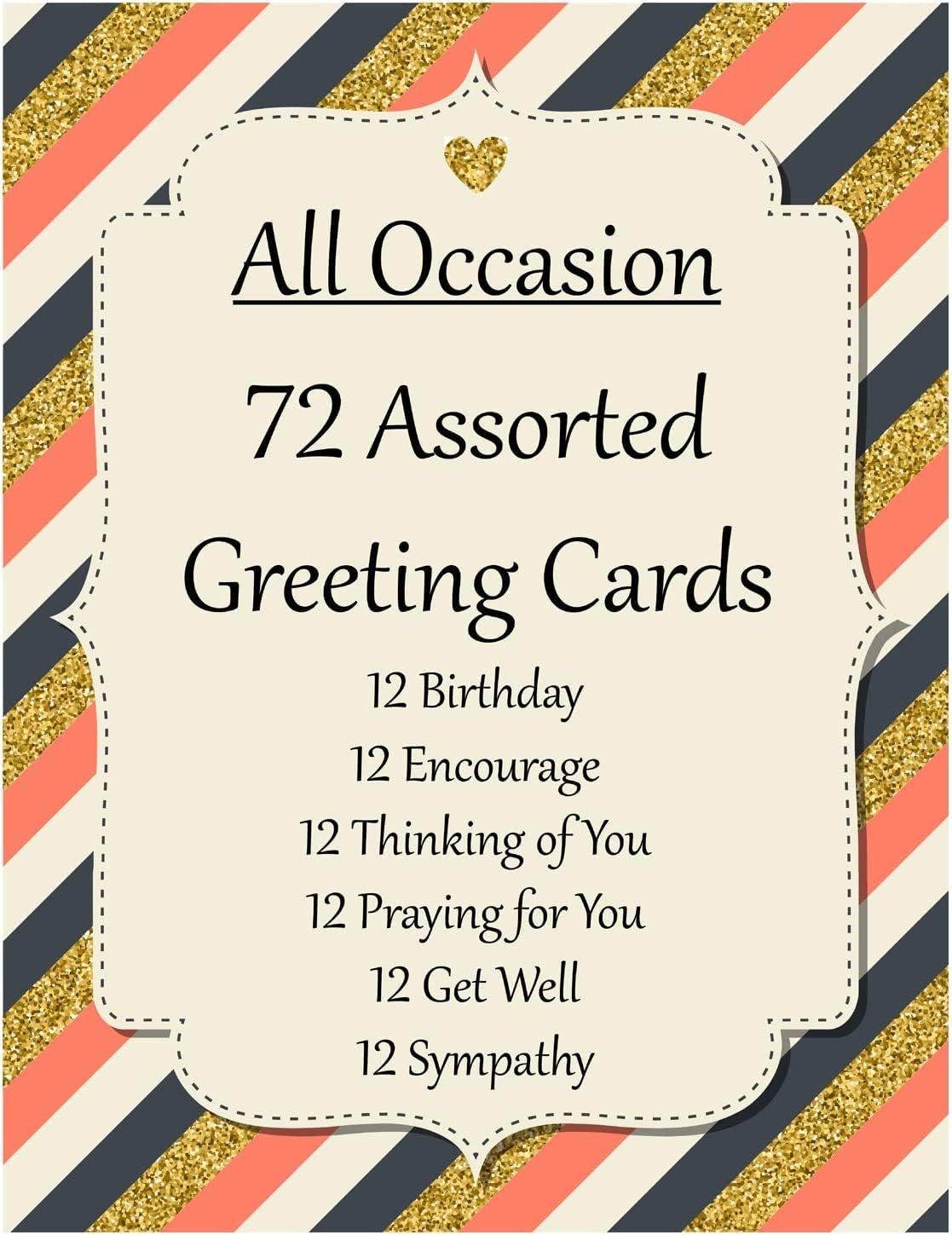 72 count All Occasion Christian/Religious Greeting Card Assortment w/Scripture ~ DS ~ 6 FREE Cards w/purchase