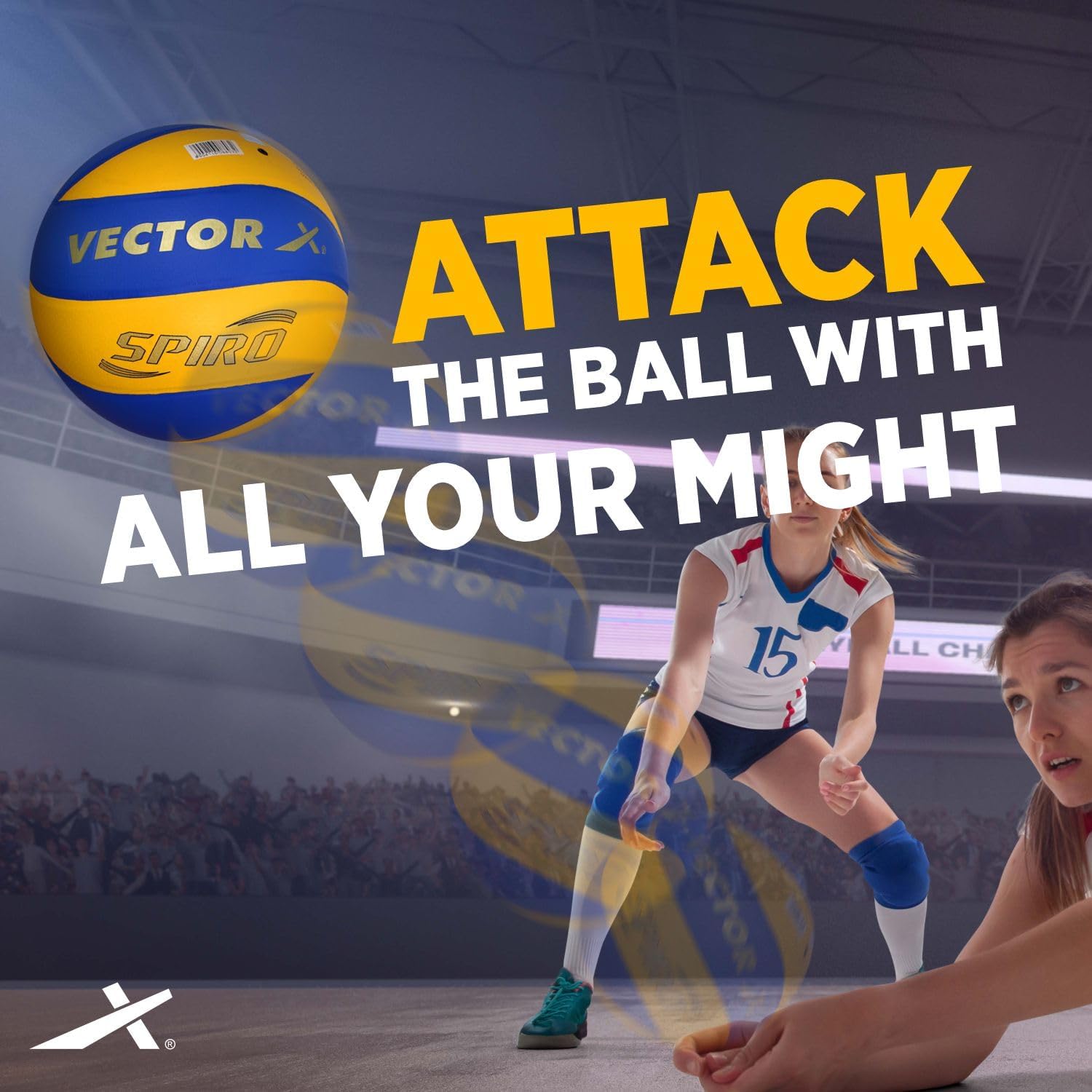 Vector X Spiro 8 Panels Volleyball (Size-4)