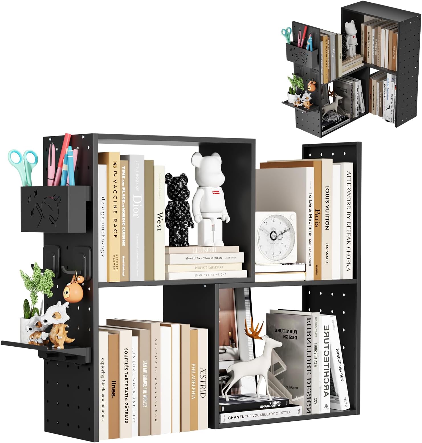 Sujetalibros Ajustables Para Estudiantes, Organizador De Libros De Escritorio Expandible Para Oficina En Casa 19x10cm Color Blanco