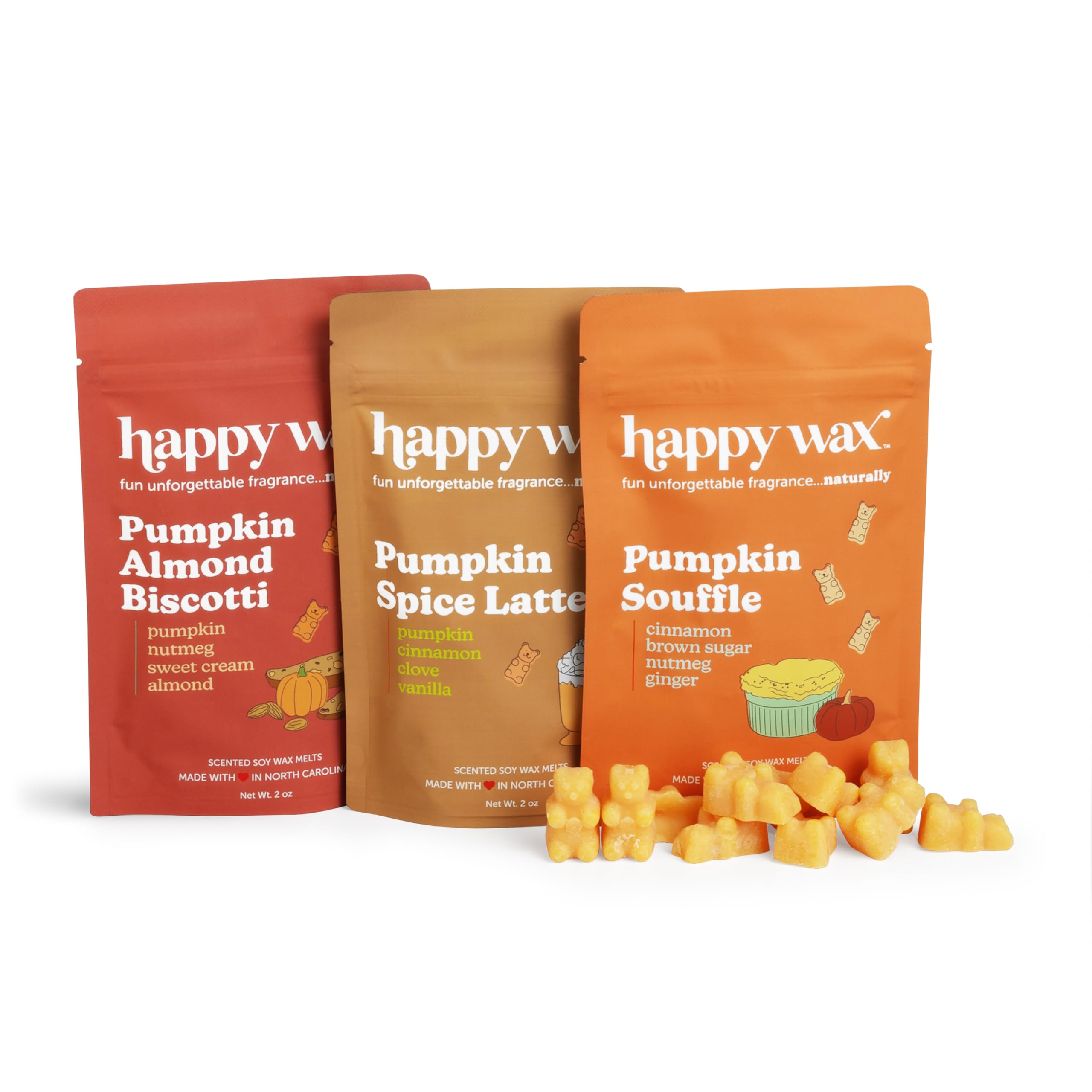 Happy Wax Fall Scented Soy Wax Melts 6oz Variety Pack - Pumpkin Collection