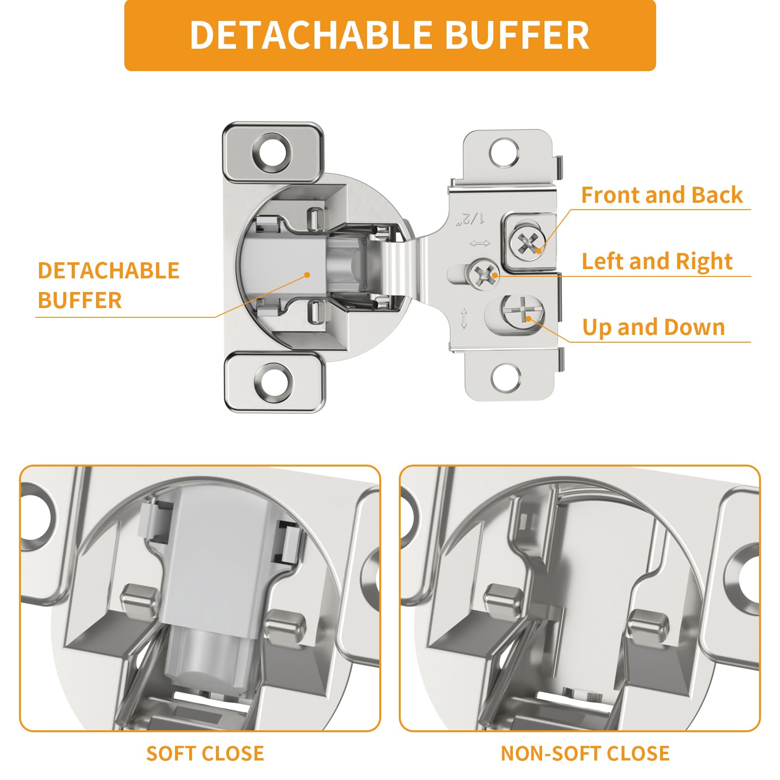 Chibery Soft Close Cabinet Hinges - 10 Pack -5