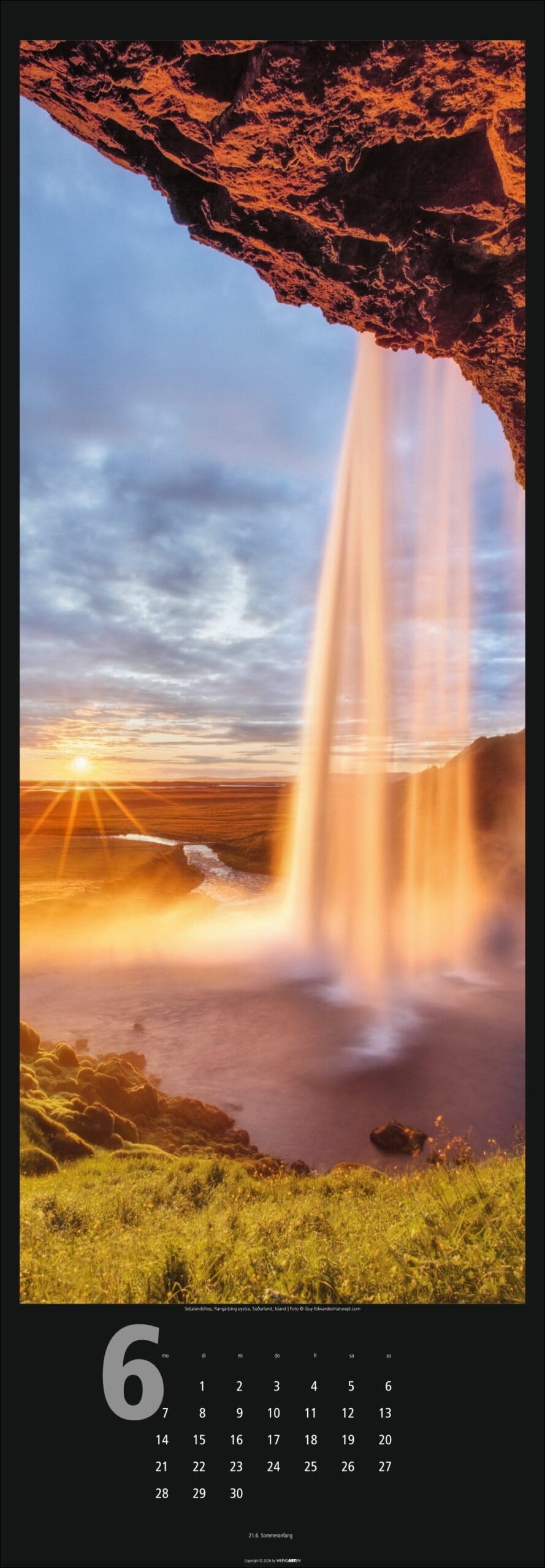 Wasserfälle - Kalender 2027 - Fotokalender im Vertikalformat - Weingarten-Verlag - Wandkalender mit kraftvollen Naturaufnahmen - 34 cm x 98 cm