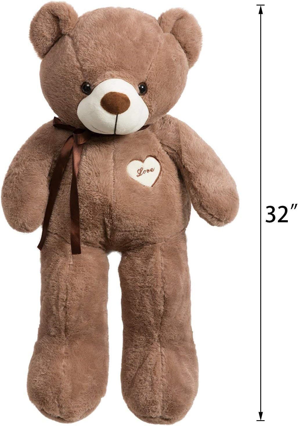 Teddy Bear Stuffed Animals Super Soft and Sweet Love Plush Bear Toy 32" Chocolate by iBonny