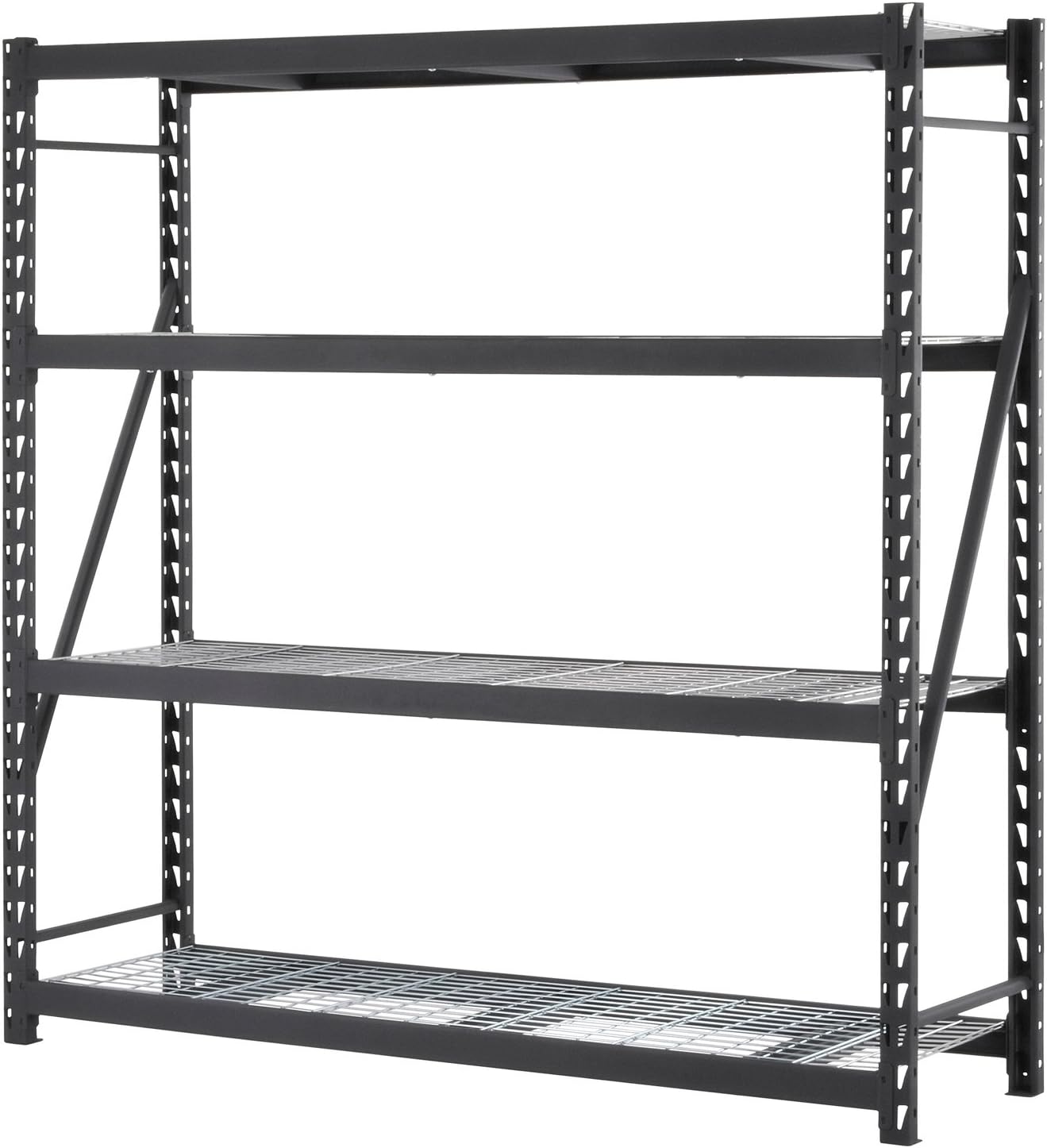 Edsal ER842484W4 Muscle Rack Welded Storage Rack with 4 Shelves, 8000 lb. Capacity, 84" Width x 84" Height x 24" Depth, Black