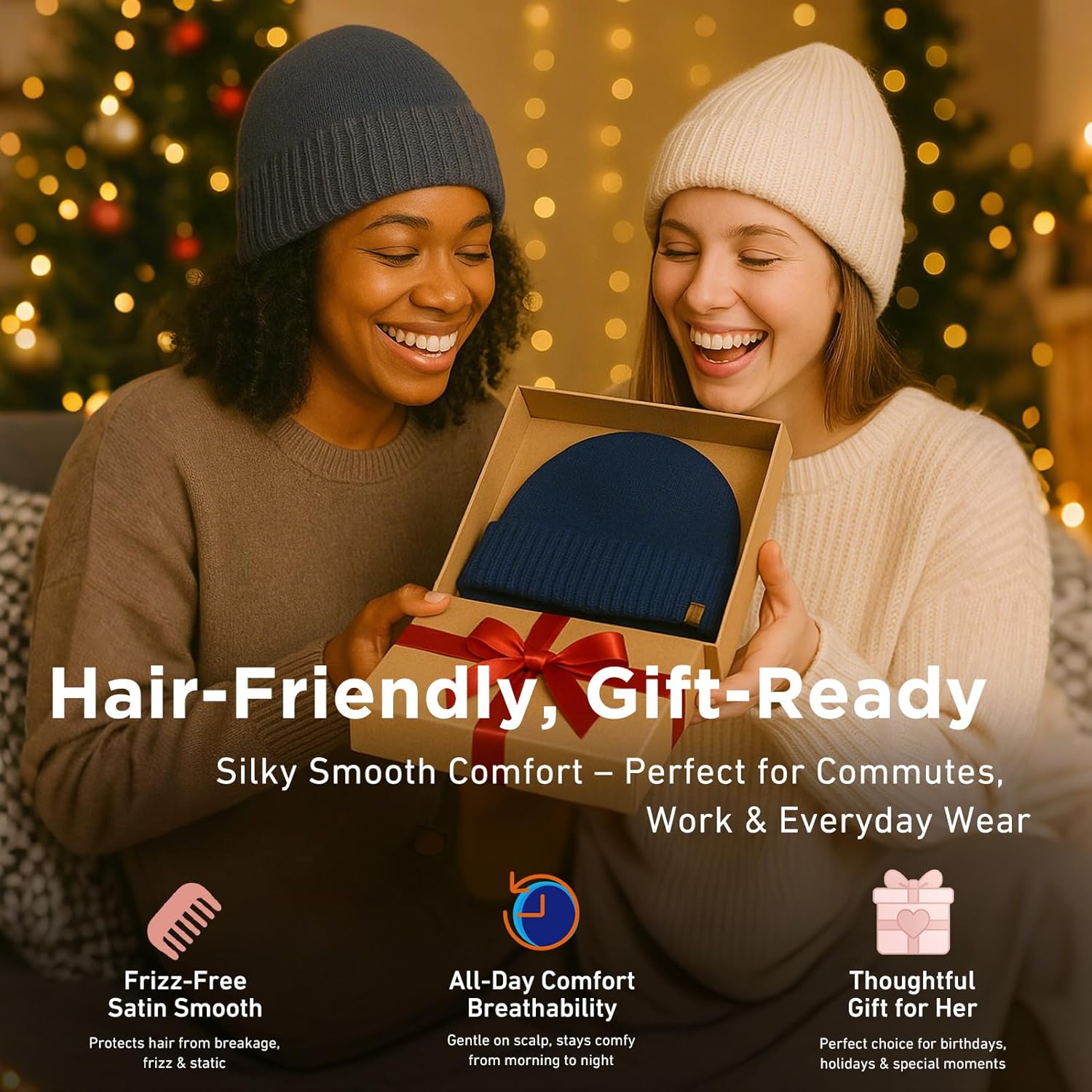 PolarWool™ Satin Lined 80% Merino Wool Beanie Winter Hat Oversized L/XL/XXL Cuffed Watch Fisherman Cap for Men Women - Image 6