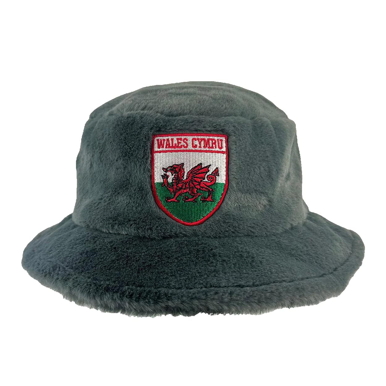 Manav Unisex Grey Wales Cymru Welsh Soft Winter Bucket Hat Men Women 100% Cottonlightweight Cold Weather Outdoor Casual Fisherman Hats For Hunting Camping Hiking Travelling Fishing Football Holiday Festivals