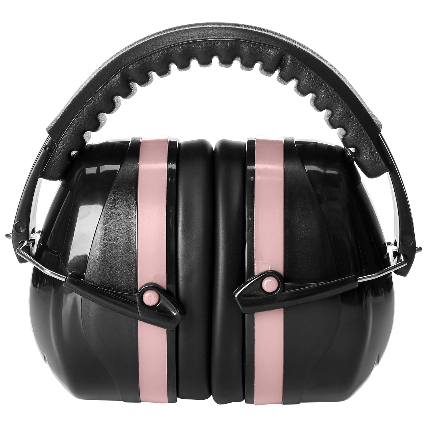 Amazon Basics Noise Reduction Safety Earmuffs Ear Protection, Black and Pink