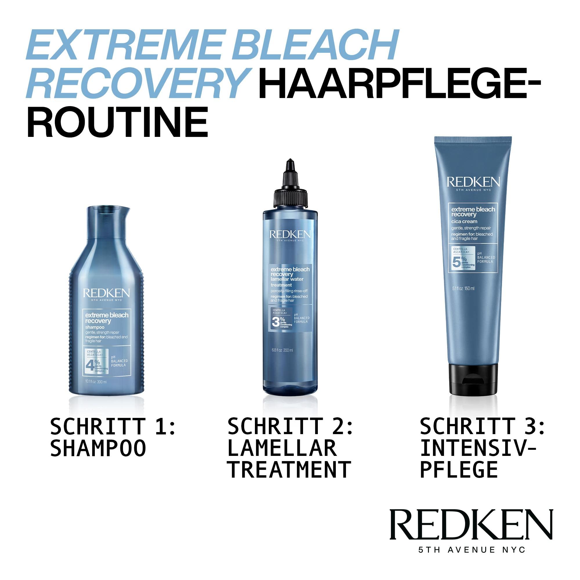Redken | Haarlotion für blondierte und gebleichte Haare, Repariert und regeneriert, Mit Centella Asiatica, Extreme Bleach Recovery Cica, 150 ml