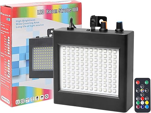 Miniatura 8 de Luz estroboscópica de 108 LED a todo color con control remoto para Halloween, fiesta y habitación, mini luces intermitentes