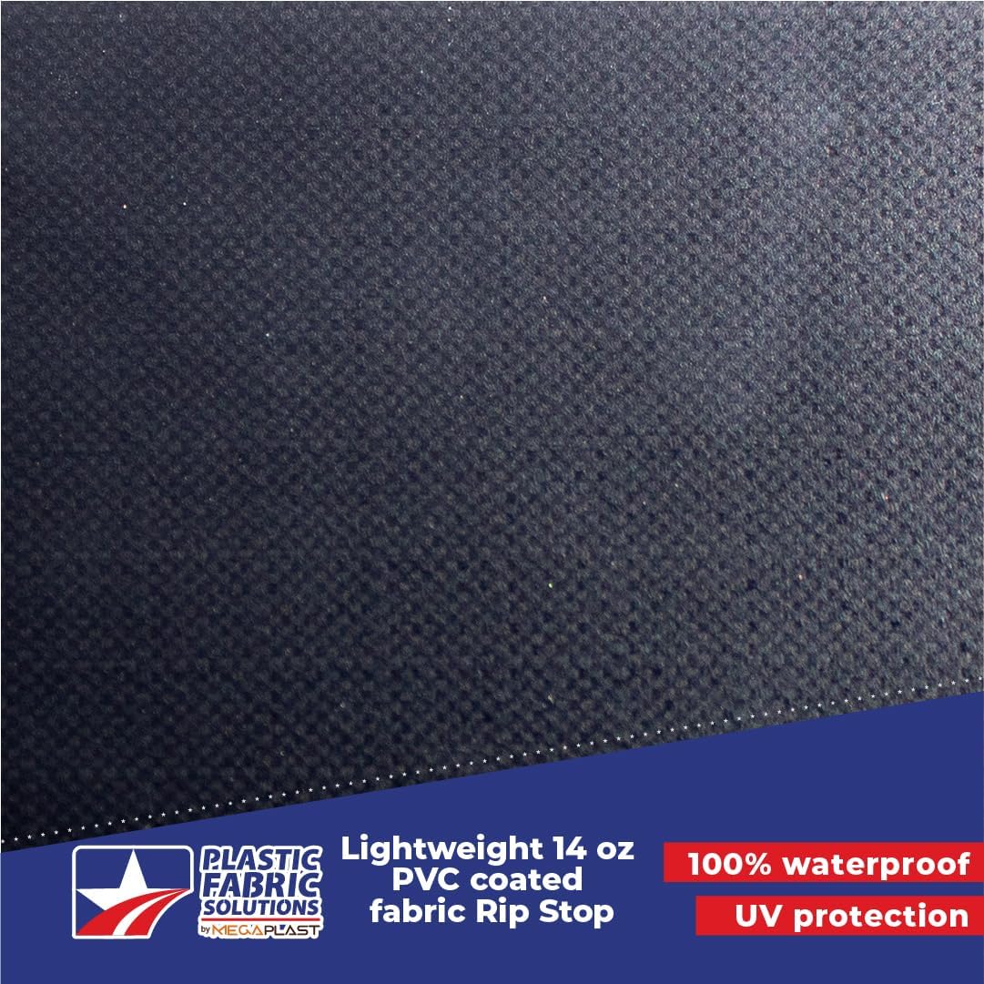 20' x 27' Lightweight 14 oz Lumber Tarp 6ft Drop - Cargo Flatbed Tarp - Black Vinyl Waterproof Rip Stop - Plastic Fabric Solutions by Megaplast
