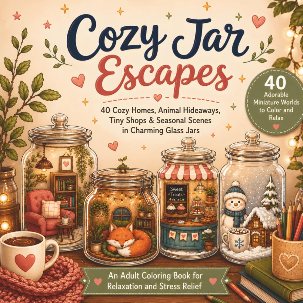 Cozy Jar Escapes: 40 Cozy Homes, Animal Hideaways, Tiny Shops & Seasonal Scenes in Charming Glass Jars