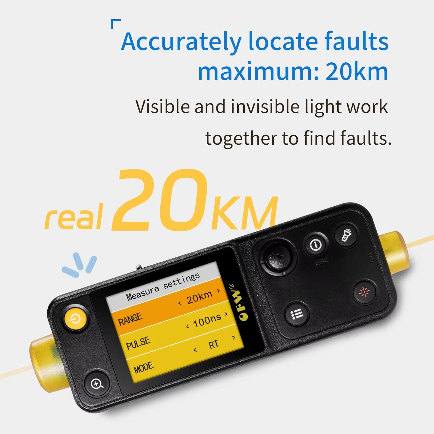 Localisateur visuel de défaut portable, reflectometre fibre optique de, Ranger de Fiber FTTB FTTH, Mini OTDR Support Active Fibre Test Fibre, FWV-100-V10