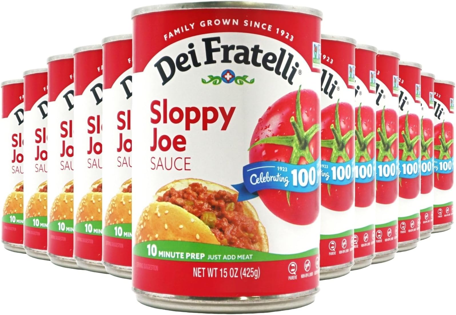 Sloppy Joe Sauce (15oz - 12 pack) - Vine-Ripened Tomatoes - No Water, No Corn Syrup, Non GMO, Gluten-Free