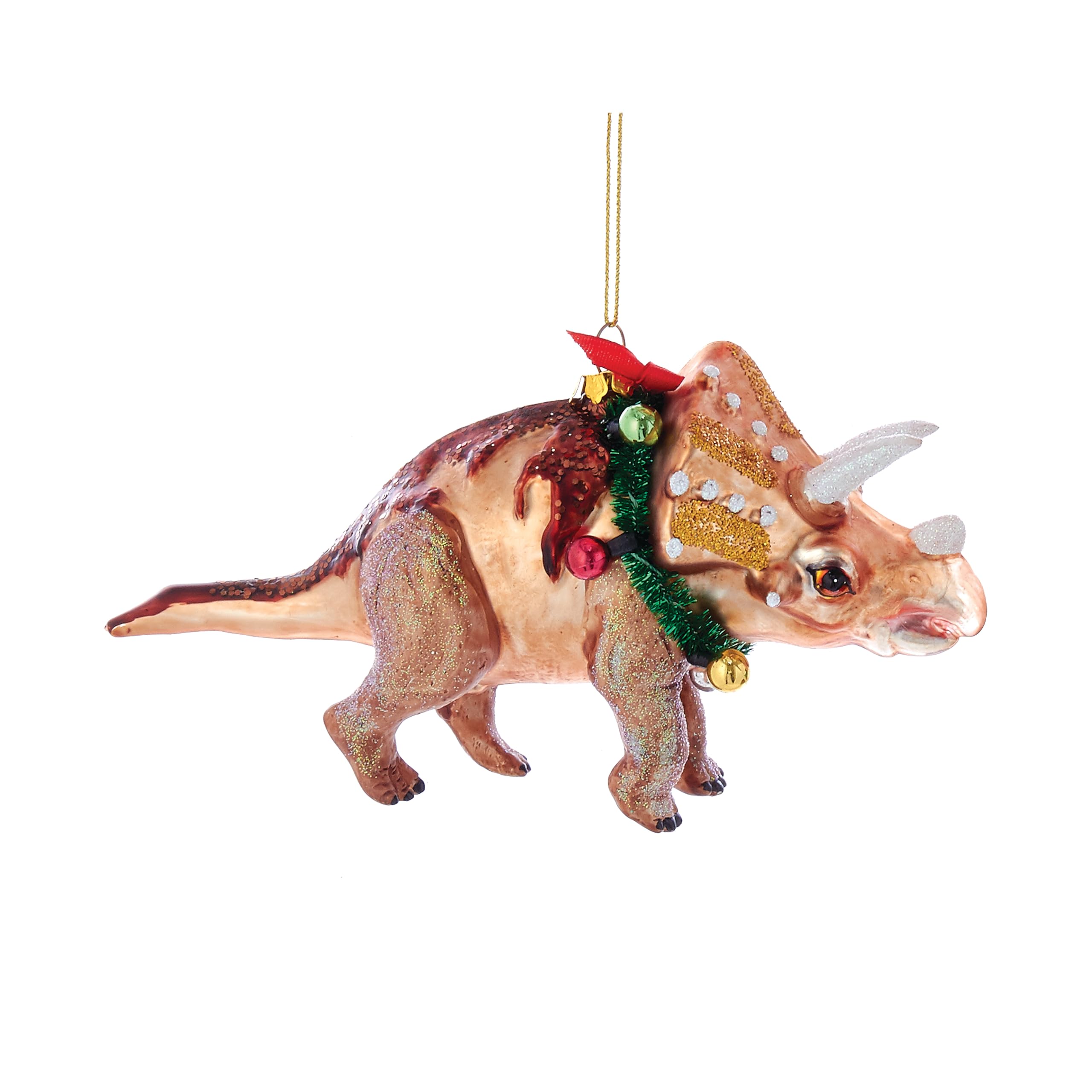 Pendentif dinosaure en verre Noble Gems Kurt Adler avec finitions peintes à la main